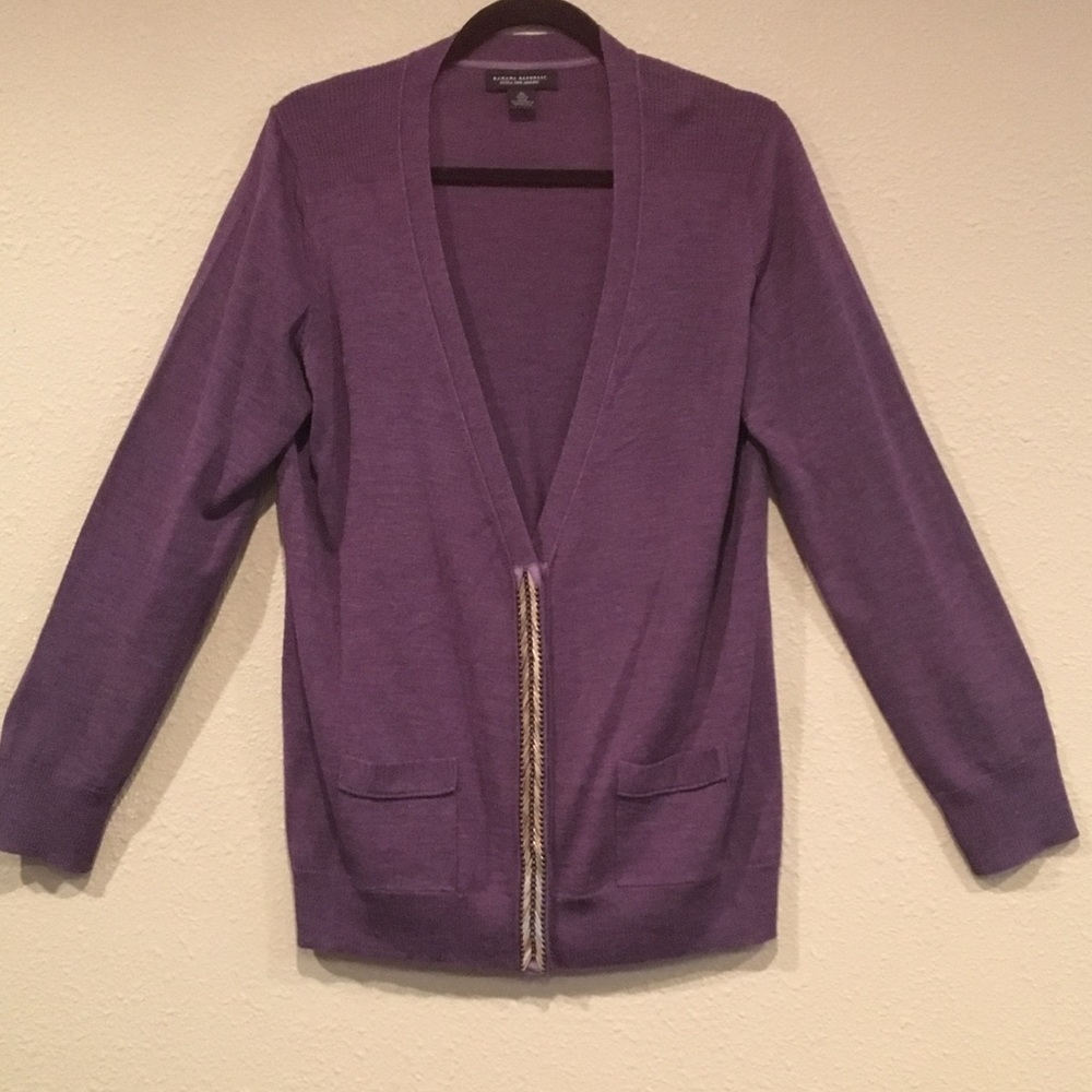 Banana Republic Plum Merino Wool Cardigan, XL